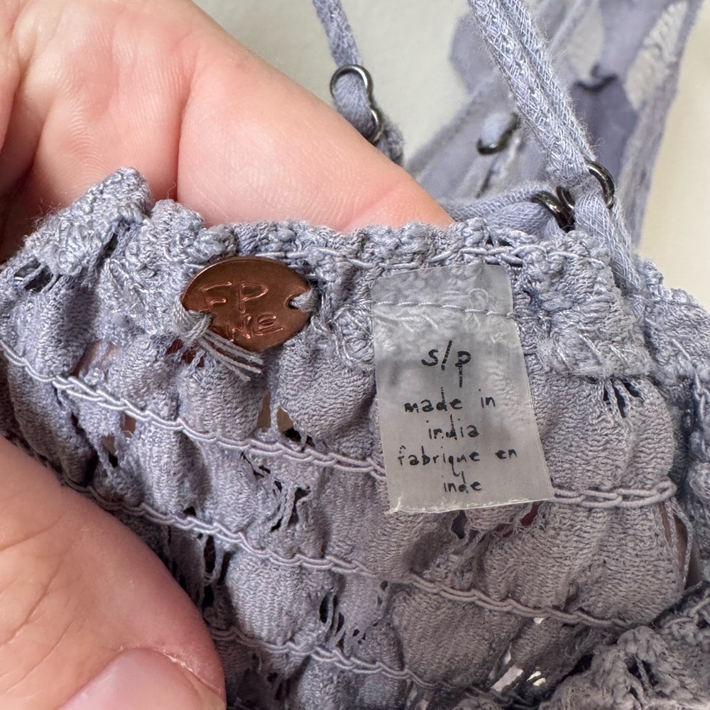 Free People Adella Maxi Dress Size Small  Lace Maxi Dress in Dark Gray Boho Chic - Picture 8 of 15